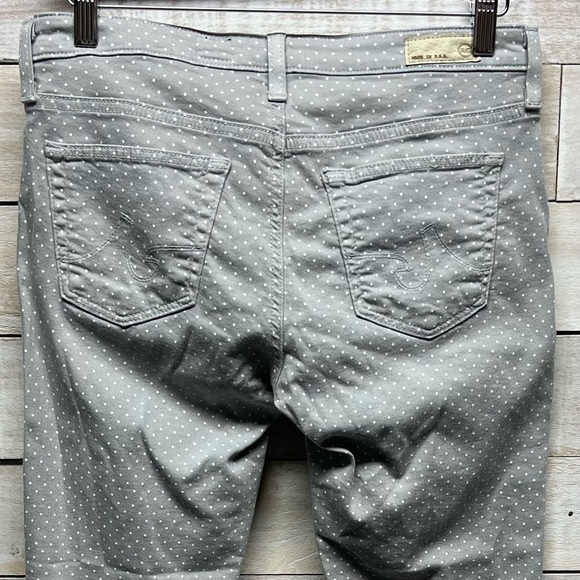 AG Adriano Goldschmied Jeans Womens 27 Stevie Ankle Slim Straight Gray Polka Dot - Picture 7 of 16